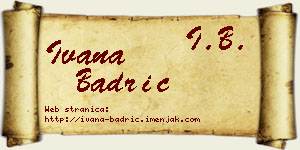 Ivana Badrić vizit kartica